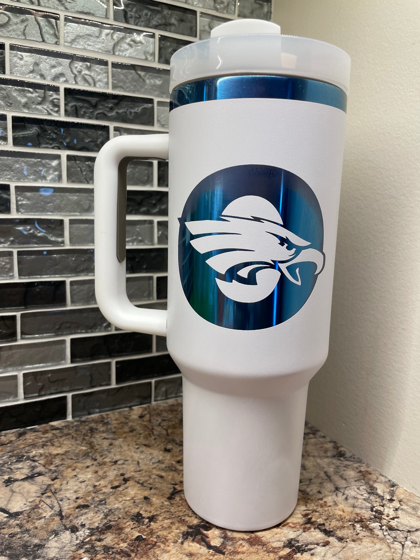 40oz O’Neill Eagles Tumbler with Handle and Straw