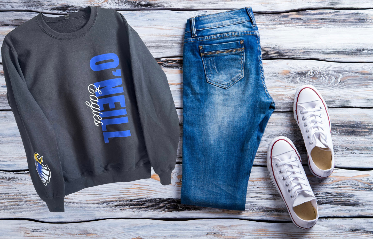 School Vertical Design Crewneck