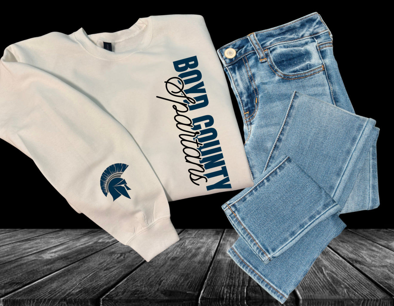 School Vertical Design Crewneck