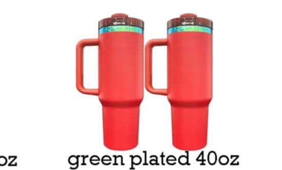 Christmas Holly Mistletoe Full Wrap 40oz Tumbler White GreenBlack Steel, Green Gold, red gold, red green plating, christmas gift, holiday