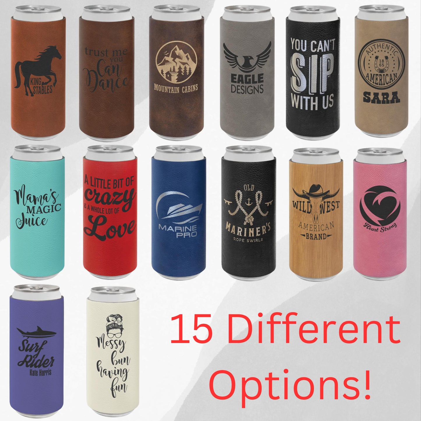 Floral Bridal Party Skinny Can Cooler Custom Seltzer Holder Personalized Bridesmaid Gift Bridesmaid Proposal Maid of Honor Gift, Leatherette