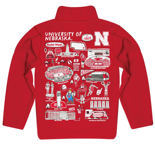 Nebraska Hand Sketch Quarter Zip