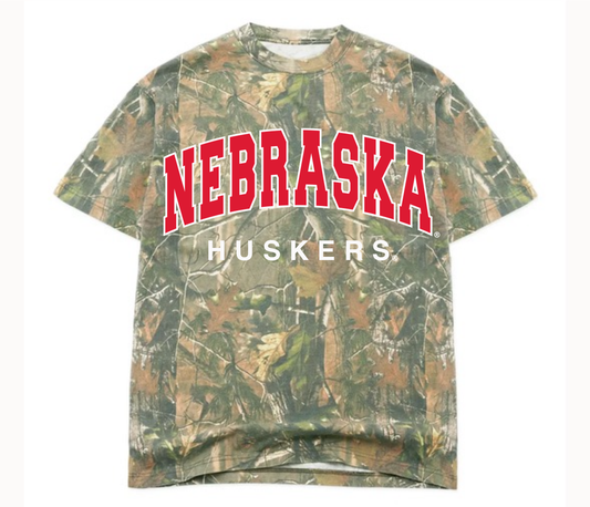 Nebraska Huskers Filled Gault Camo Tee
