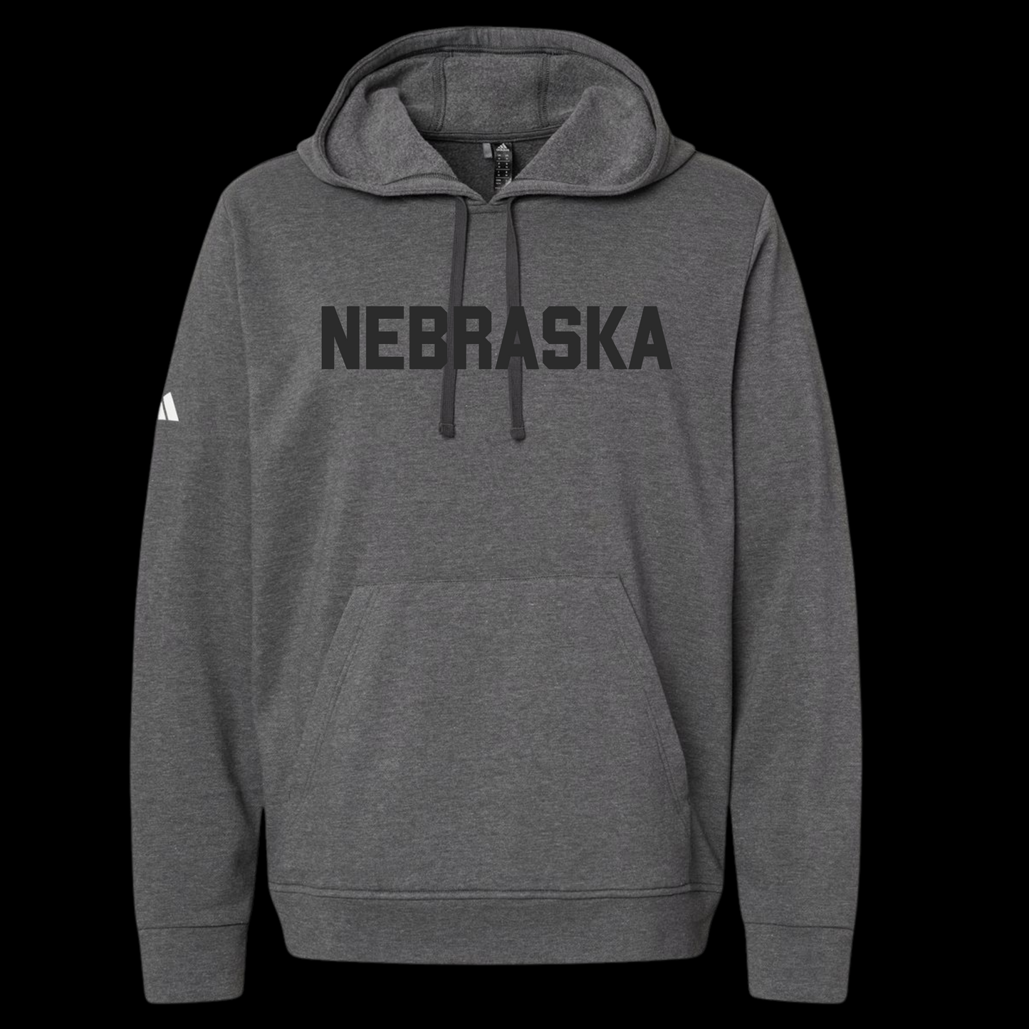 "Nebraska" Adidas Hooded Sweatshirt Blackout