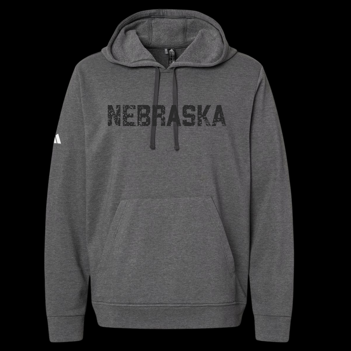 "Nebraska" Adidas Hooded Sweatshirt Blackout
