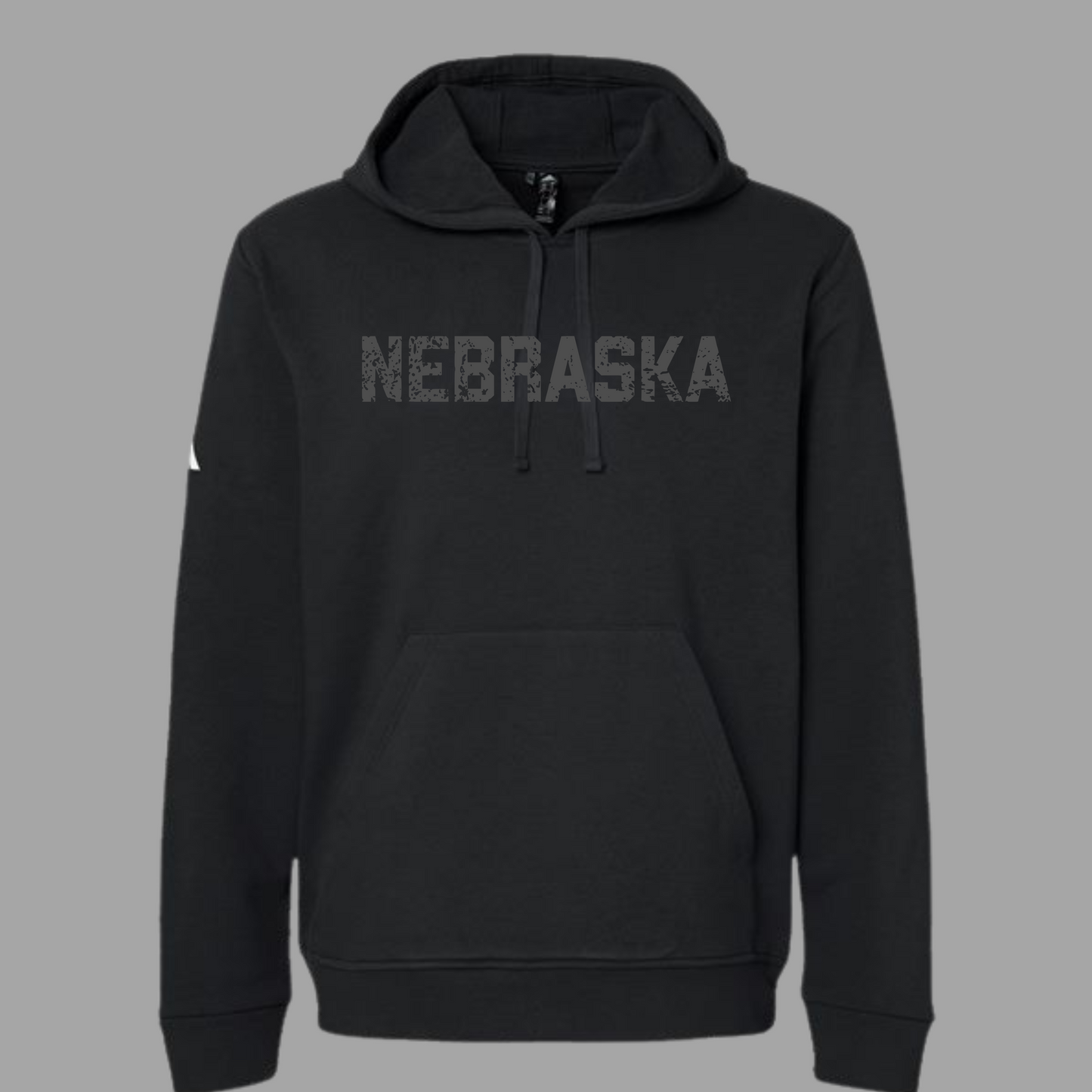 "Nebraska" Adidas Hooded Sweatshirt Blackout
