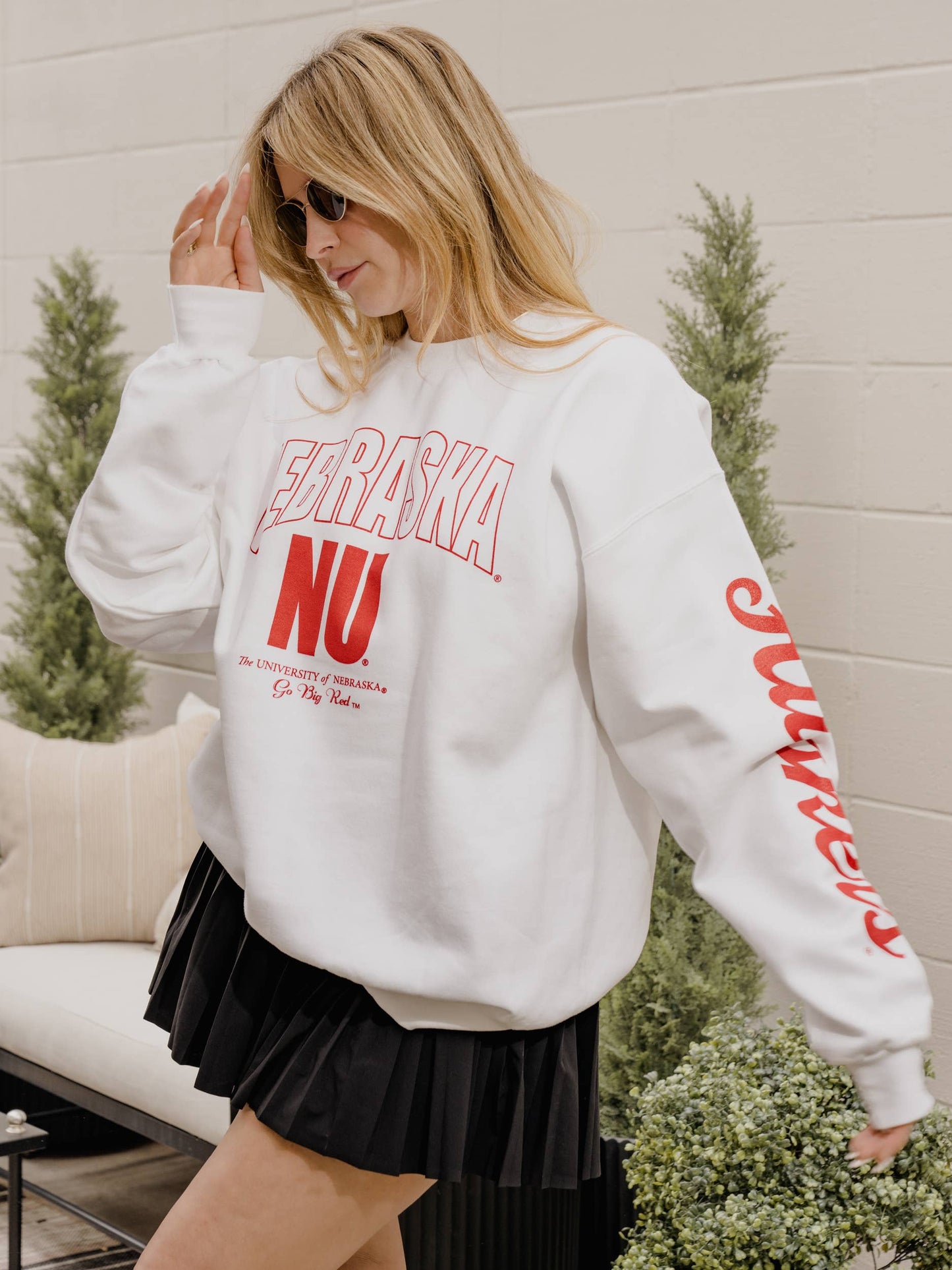 Nebraska Corn Huskers Sporty White Sweatshirt