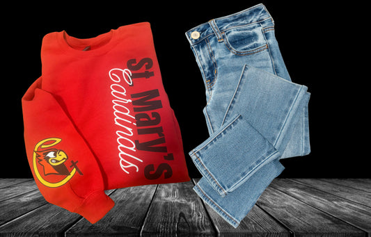 School Vertical Design Crewneck