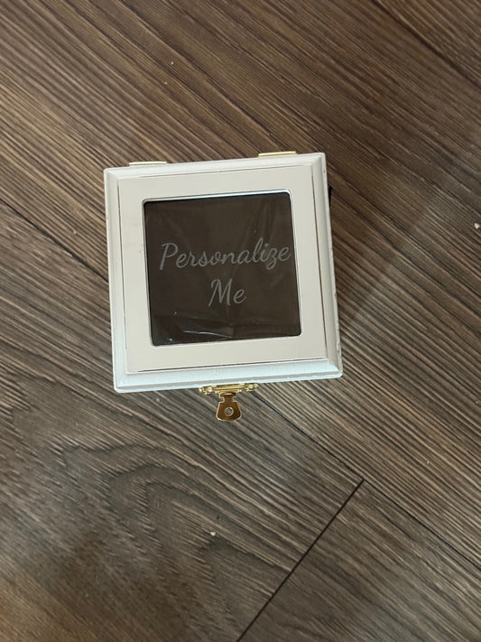 Glass Engraved Wedding Ring Box