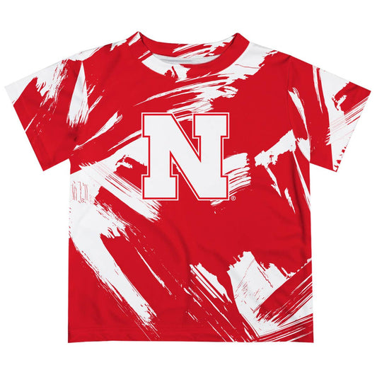 Nebraska Huskers Red Short Sleeve T-Shirt Paint Brush