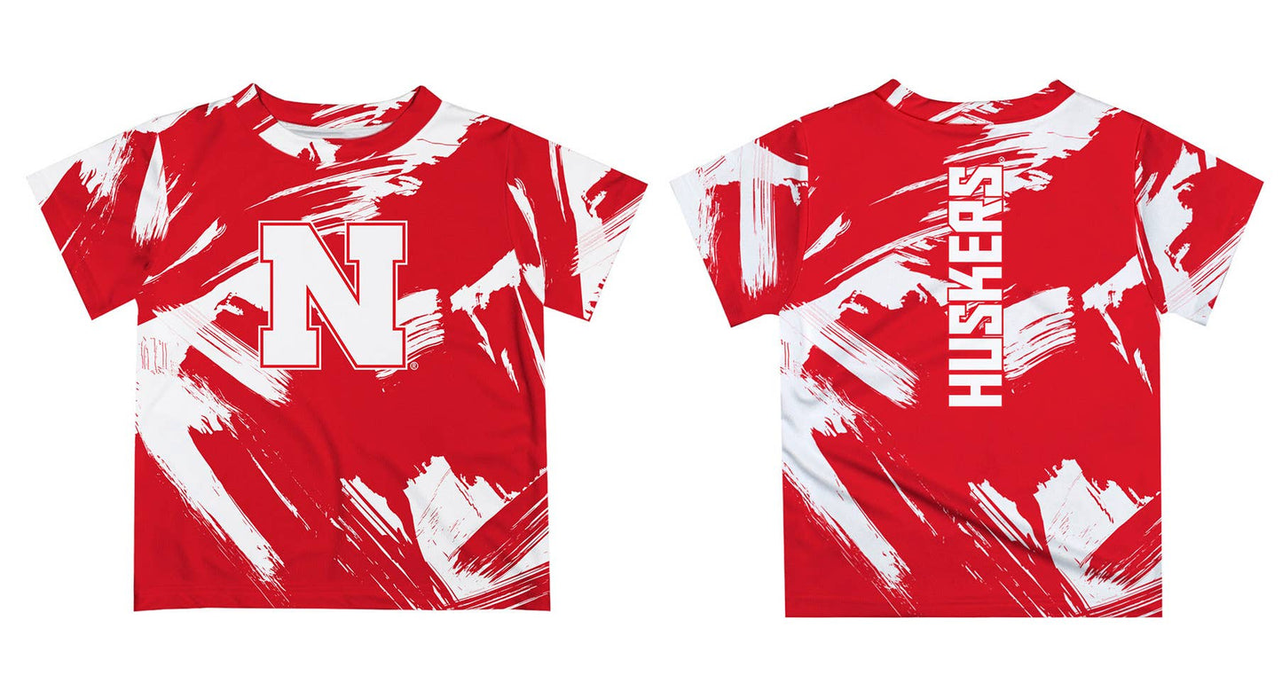 Nebraska Huskers Red Short Sleeve T-Shirt Paint Brush