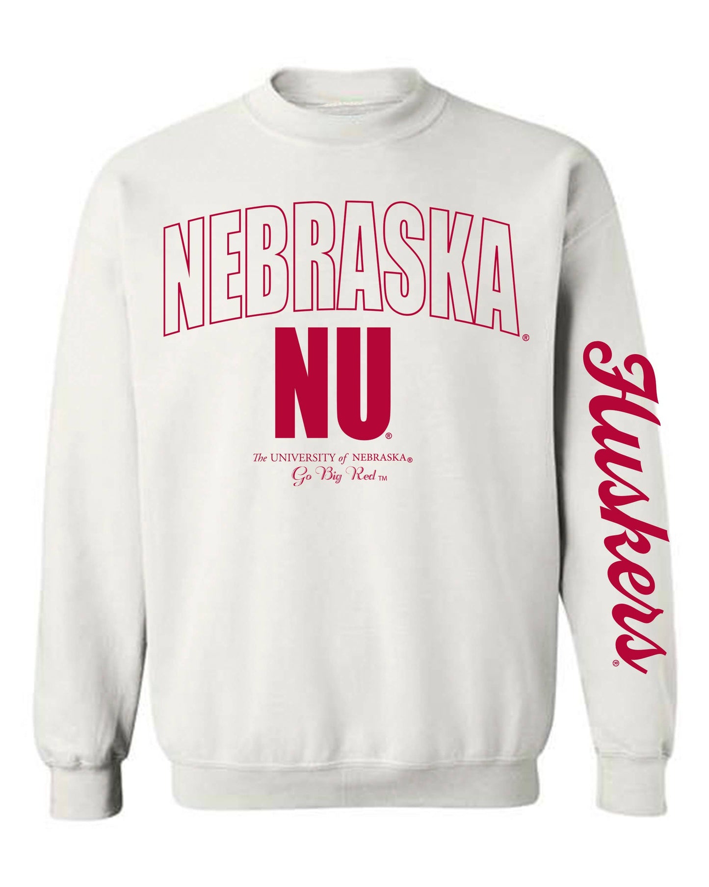 Nebraska Corn Huskers Sporty White Sweatshirt