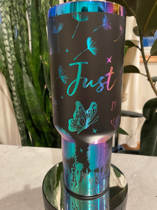 Just Breathe Tumbler, 40oz Tumbler, Gift for Her, Motivational, Inspirational, Strong Woman, friend Gift, Laser Engraved Gift