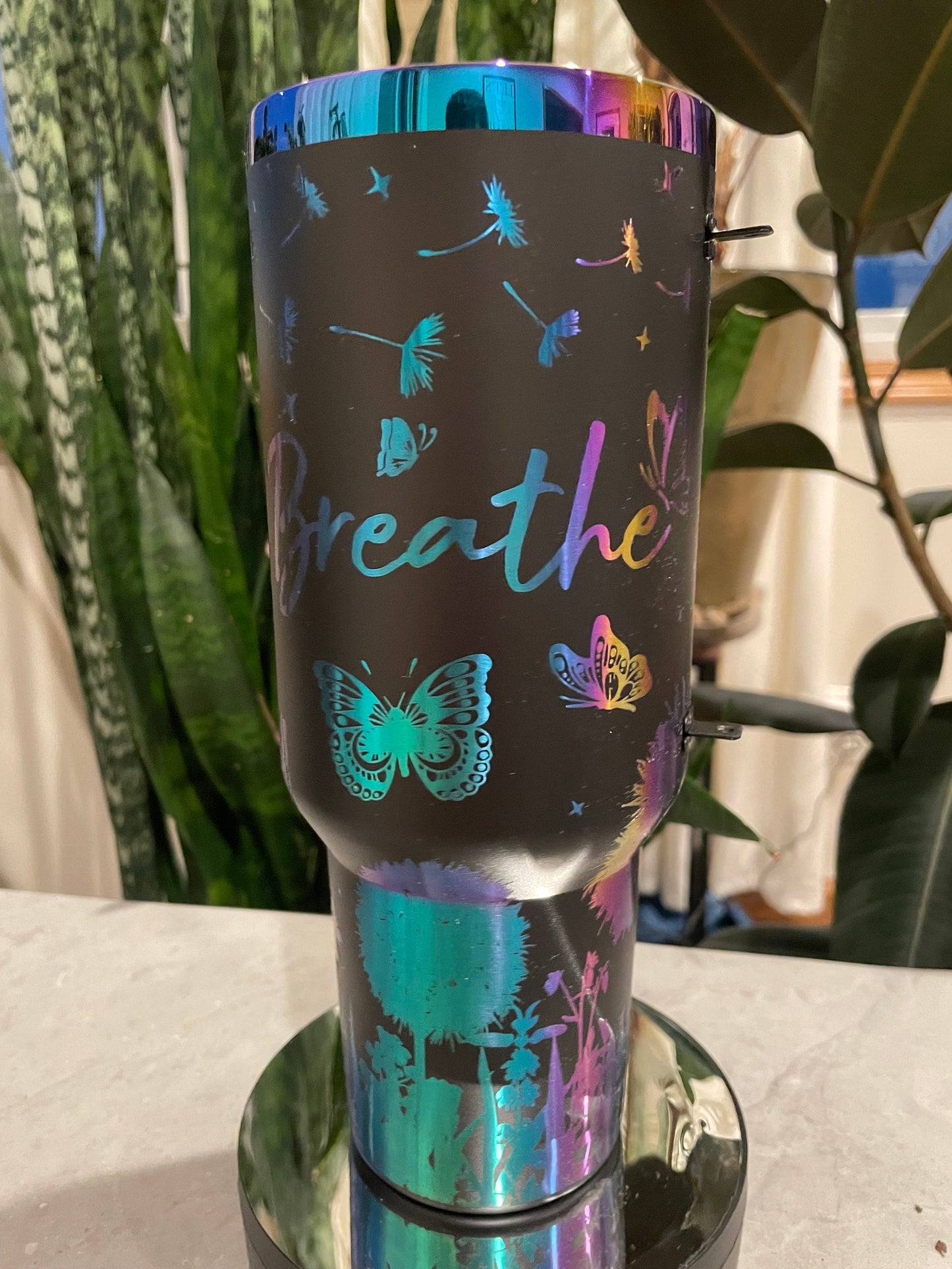 Just Breathe Tumbler, 40oz Tumbler, Gift for Her, Motivational, Inspirational, Strong Woman, friend Gift, Laser Engraved Gift