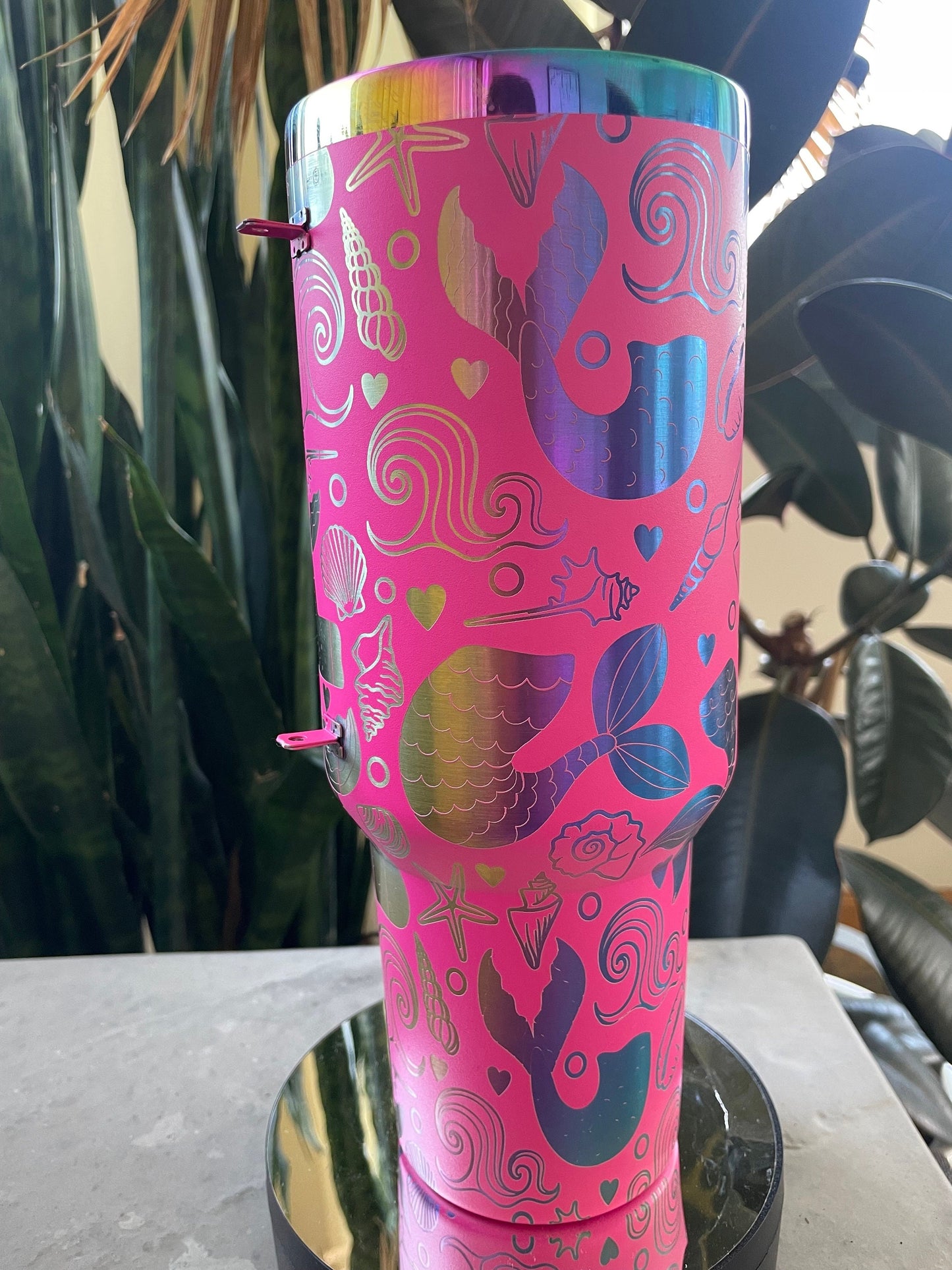 Mermaid Tail Magical Name Laser Engraved Full Laser Engraved Wrapped 40oz Thmbler Under the Sea Mom Beautiful Gift With or without Name