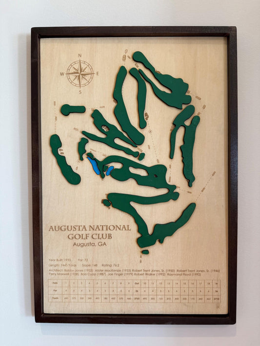 Custom Golf Course Map Engraved Golf Map Custom Golf Picture Wooden Golf Course Map Layered Golf Course Wood Map Custom Golf Gift for Golfer